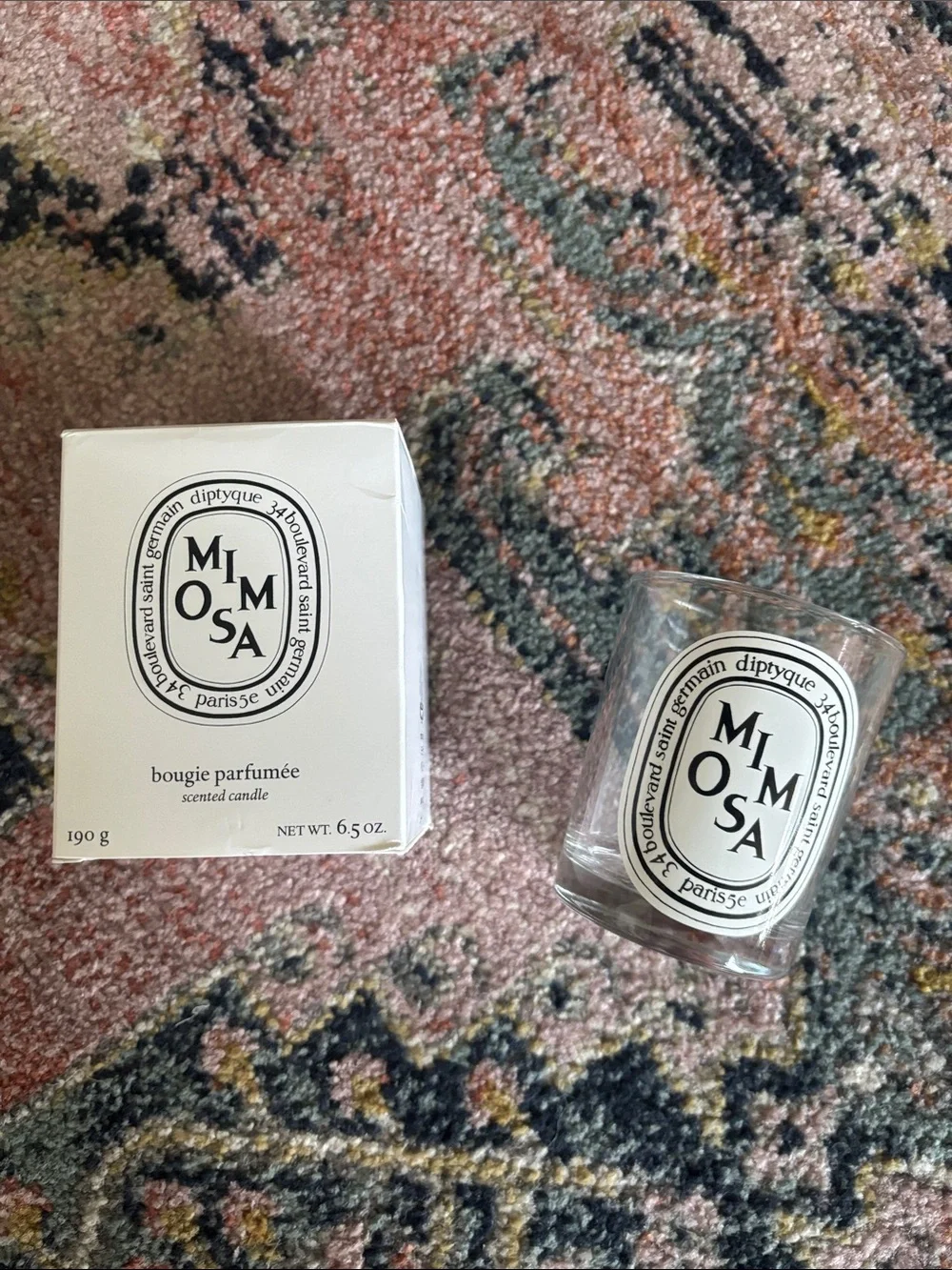 Diptyque Paris Empty Classic Candle Vessel Jar Mimosa Floral Luxury Decor